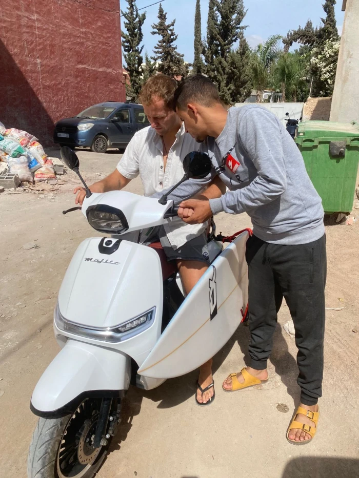 Rent a Motorcycle with Surf Rack for Surfers | Tamraght - motorcycles for rent in taghazout - RENTS.ma