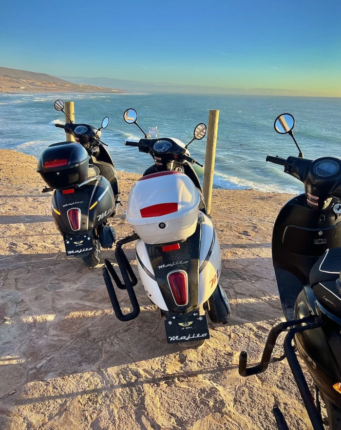 Surf Scooter Rental with Surf Rack - Taghazout to Imsouane - motorcycles for rent in taghazout - RENTS.ma