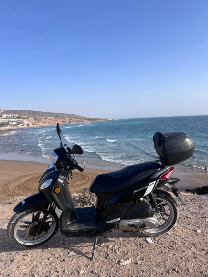 Rent SYM Symphony ST Black with Surf Rack - scooters for rent in agadir - RENTS.ma