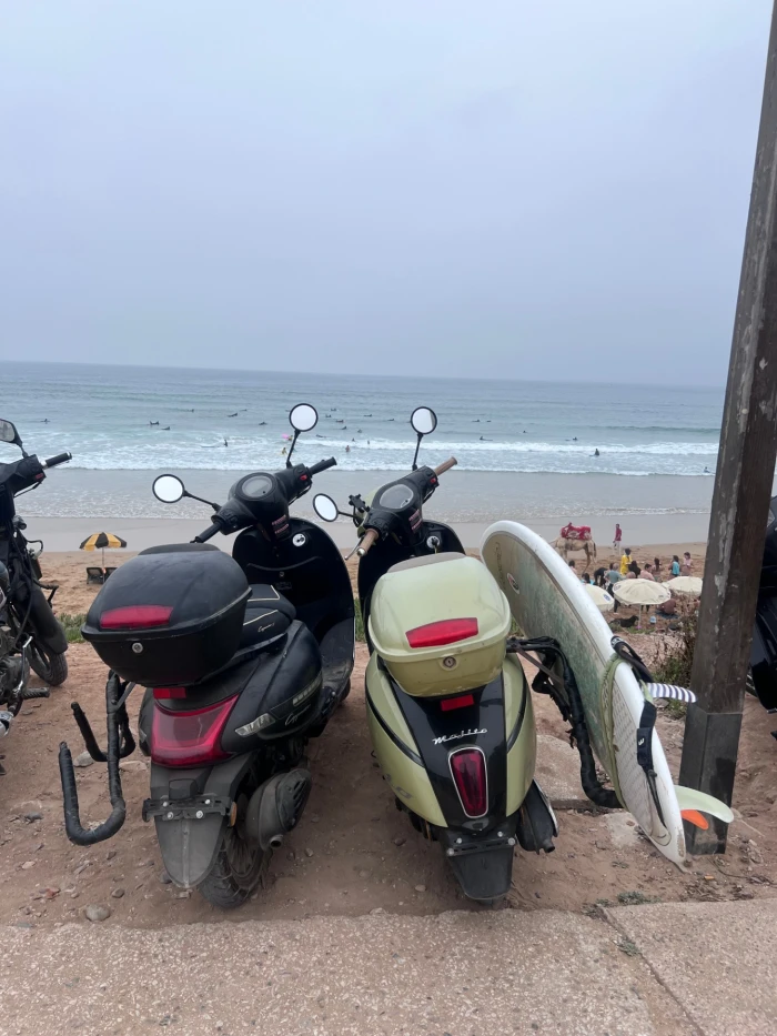 Moped for Rent in Taghazout with Surf Rack Included 🌊🏄‍♂️ - scooters for rent in taghazout - RENTS.ma